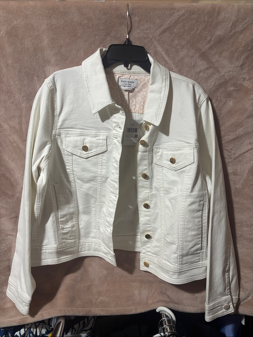 kate spade Denim Jacket with Gold Buttons